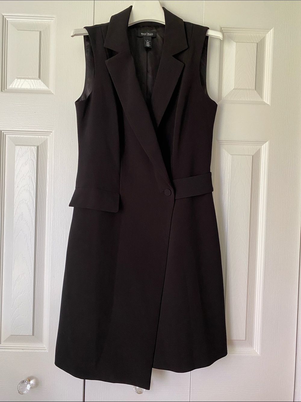 White House Black Market Sleeveless Blazer Short Dress Black Size 4